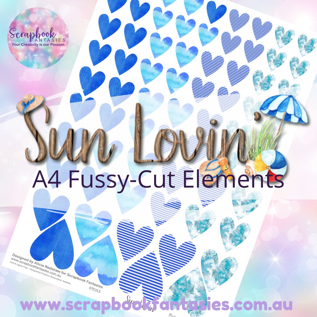 Sunlovin' A4 Colour Fussy-Cut Elements - Hearts 1-2 675313