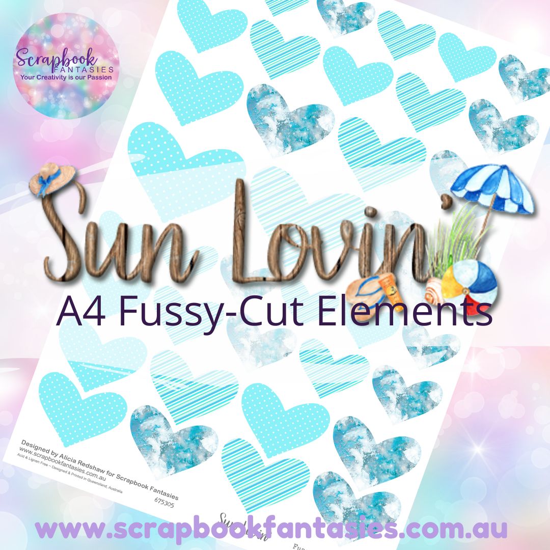 Sunlovin' A4 Colour Fussy-Cut Elements - Hearts 2-4 675305