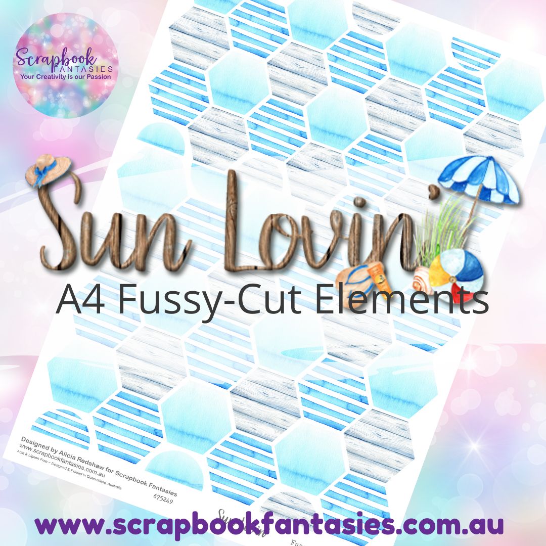 Sunlovin' A4 Colour Fussy-Cut Elements - Hexagons 1 675249