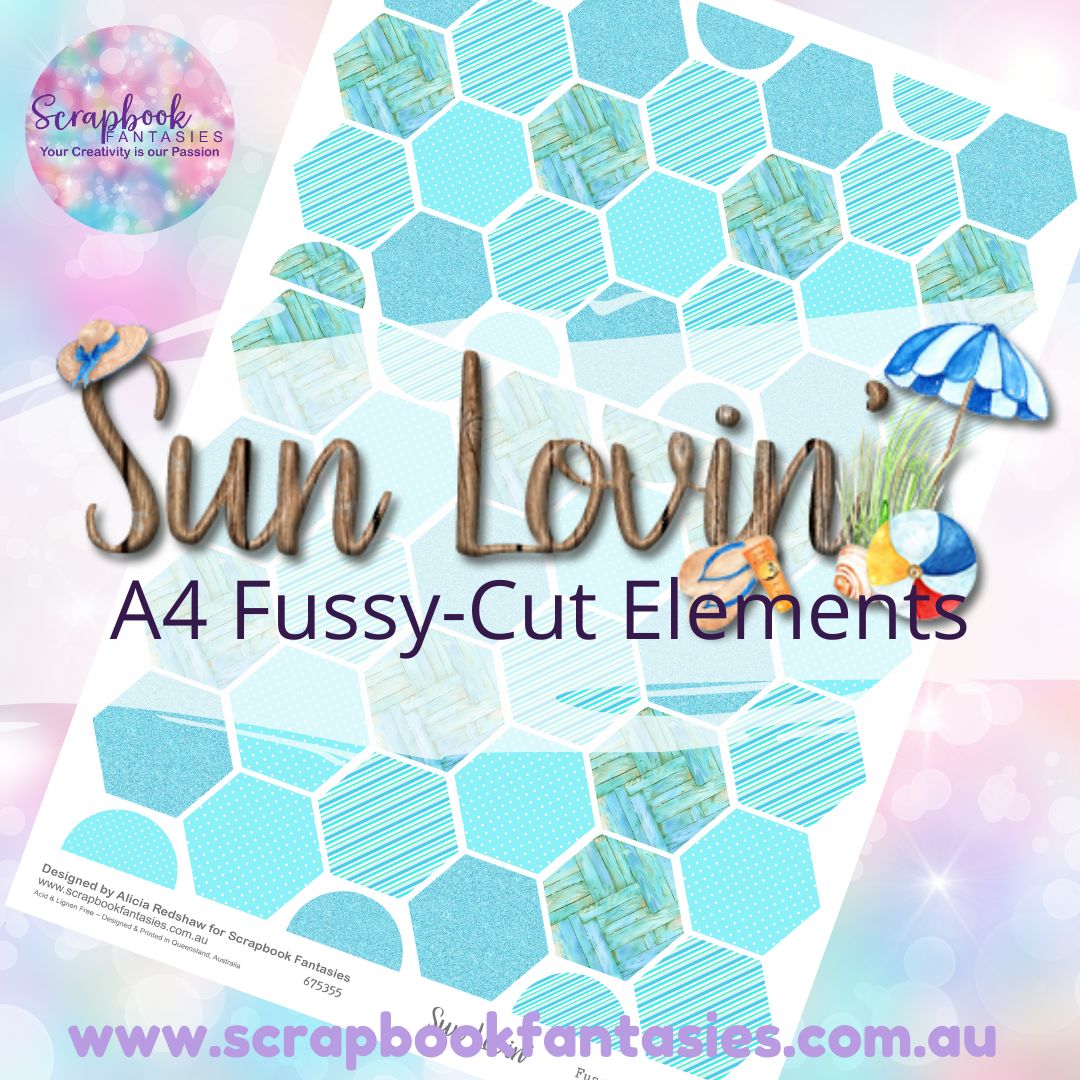 Sunlovin' A4 Colour Fussy-Cut Elements - Hexagons 5 675355
