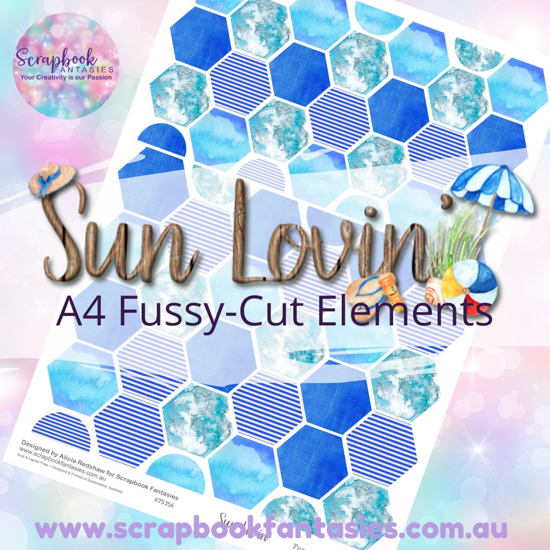 Sunlovin' A4 Colour Fussy-Cut Elements - Hexagons 4 675356