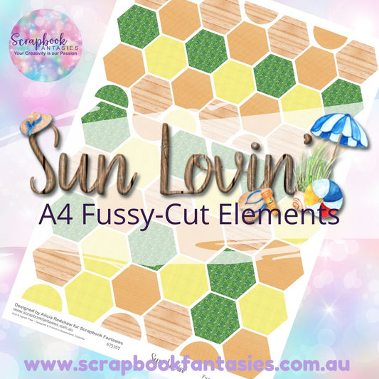 Sunlovin' A4 Colour Fussy-Cut Elements - Hexagons 3 675357