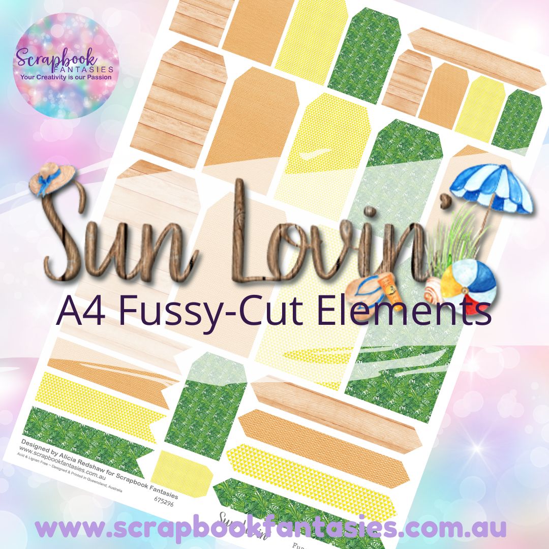 Sunlovin' A4 Colour Fussy-Cut Elements - Tags & Tabs 4 675296