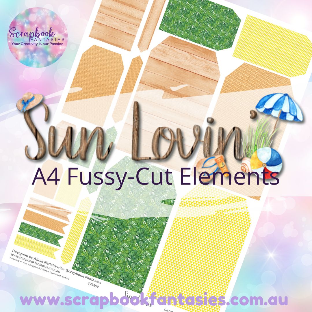 Sunlovin' A4 Colour Fussy-Cut Elements - Large Tags 3 675299