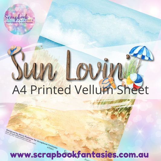 Sunlovin' A4 Printed Vellum Sheet - Beach Scene 675261