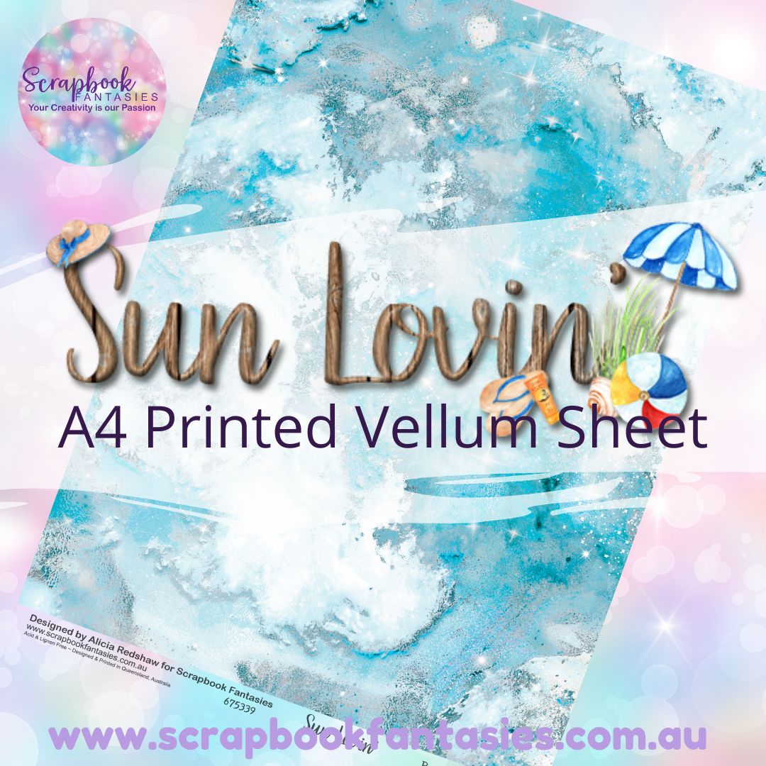 Sunlovin' A4 Printed Vellum Sheet - Blue Galaxy 675339