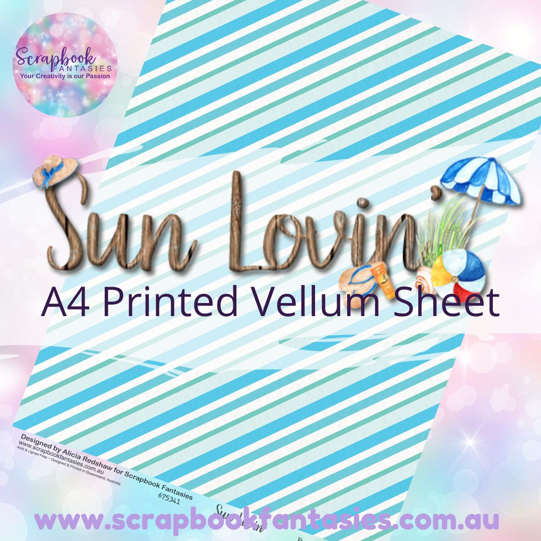 Sunlovin' A4 Printed Vellum Sheet - Diagonal Stripes 675341