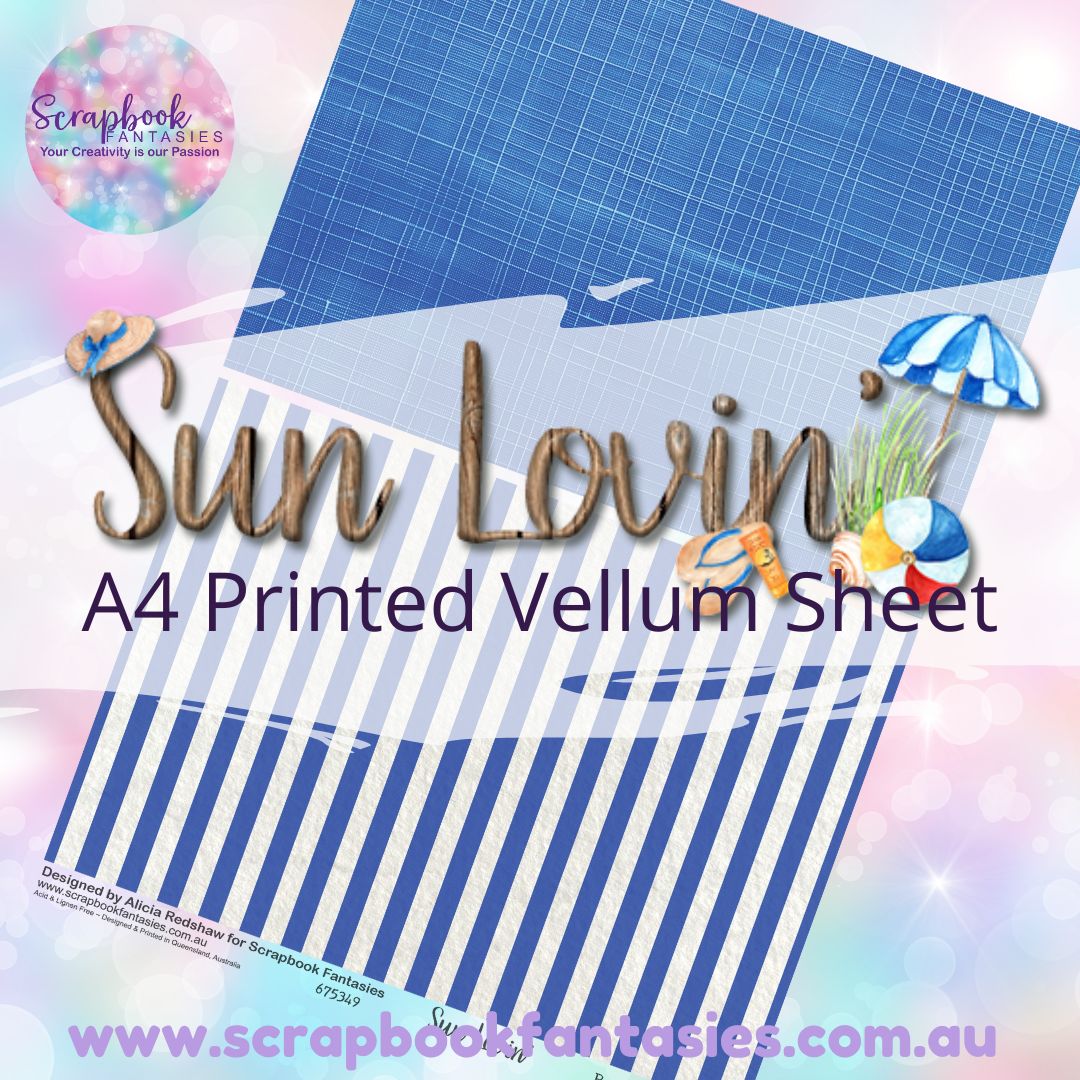 Sunlovin' A4 Printed Vellum Sheet - Halves 4 675349