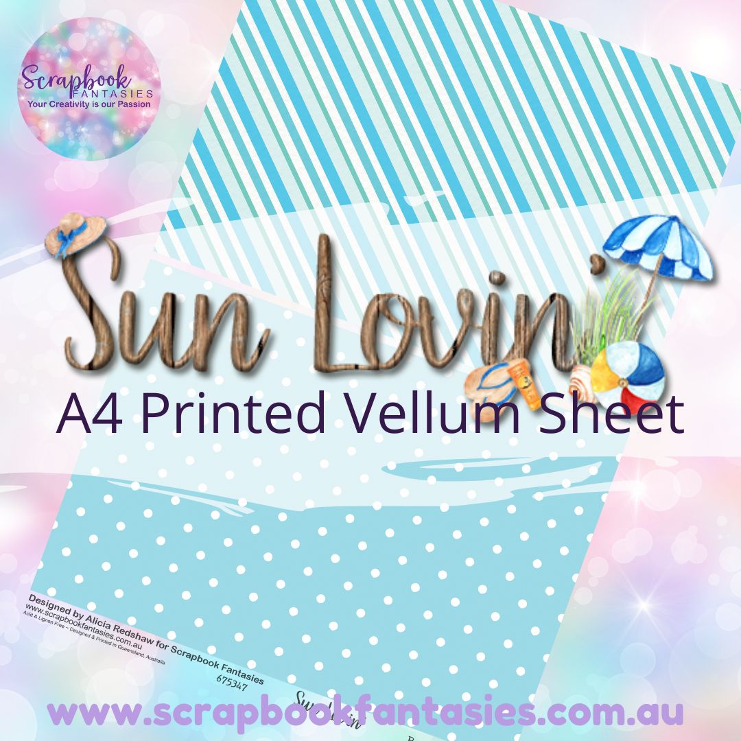 Sunlovin' A4 Printed Vellum Sheet - Halves 8 675347