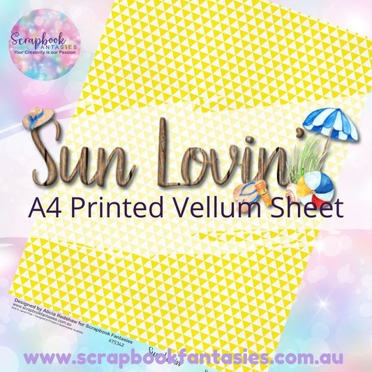 Sunlovin' A4 Printed Vellum Sheet - Yellow Triangles 675342