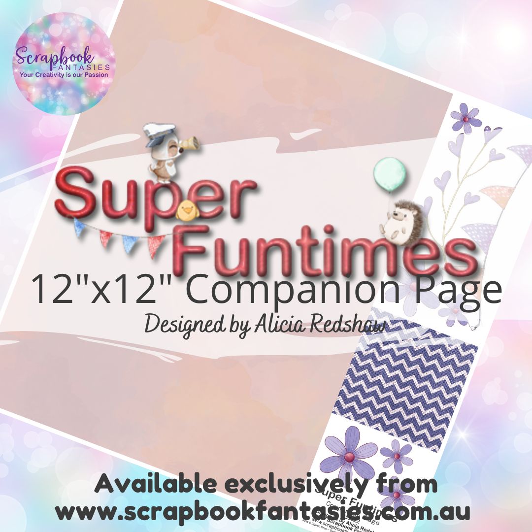 Super Funtimes 12"x12" Single-sided Companion Page - Peach & Purple 738022