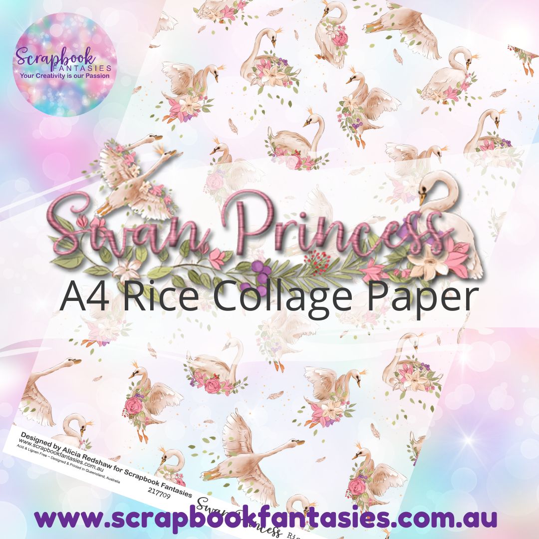 Swan Princess A4 Rice Collage Paper - Swan Princess Pattern 217709 ...