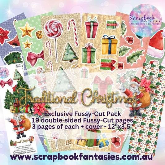 Traditional Christmas 12x3.5" Double-Sided Fussy-Cuts Pack - 19 pieces - 7382209