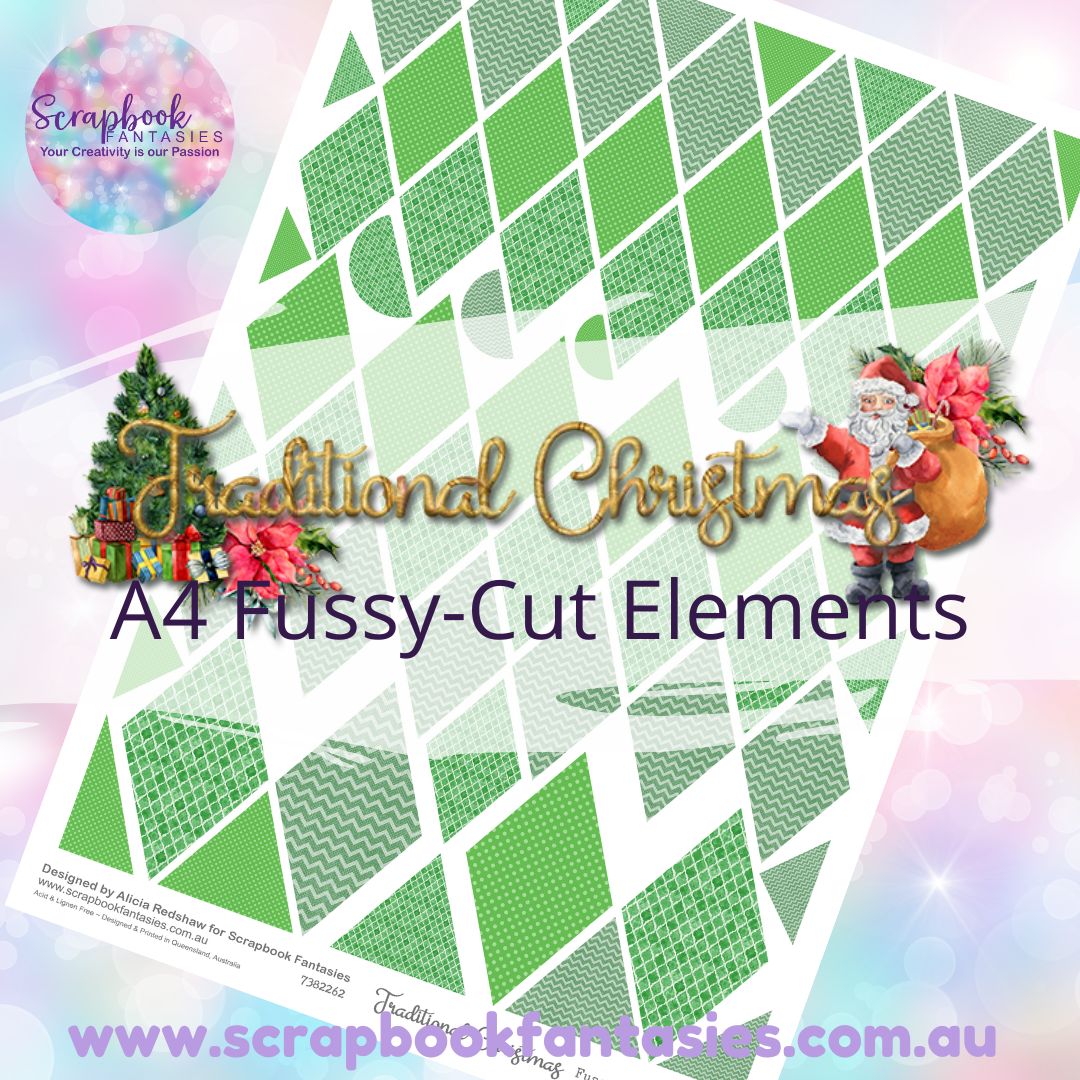 Traditional Christmas A4 Colour Fussy-Cut Elements - Diamonds 2 7382262