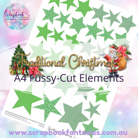 Traditional Christmas A4 Colour Fussy-Cut Elements - Stars 2 7382223