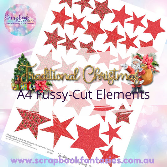 Traditional Christmas A4 Colour Fussy-Cut Elements - Stars 3 7382224