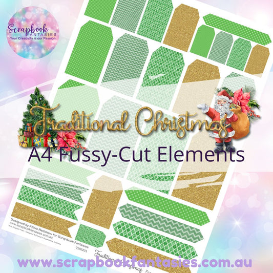 Traditional Christmas A4 Colour Fussy-Cut Elements - Tags & Tabs 2 7382221