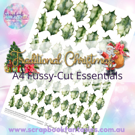 Traditional Christmas A4 Colour Fussy-Cut Essentials - Holly Leaves 7382247