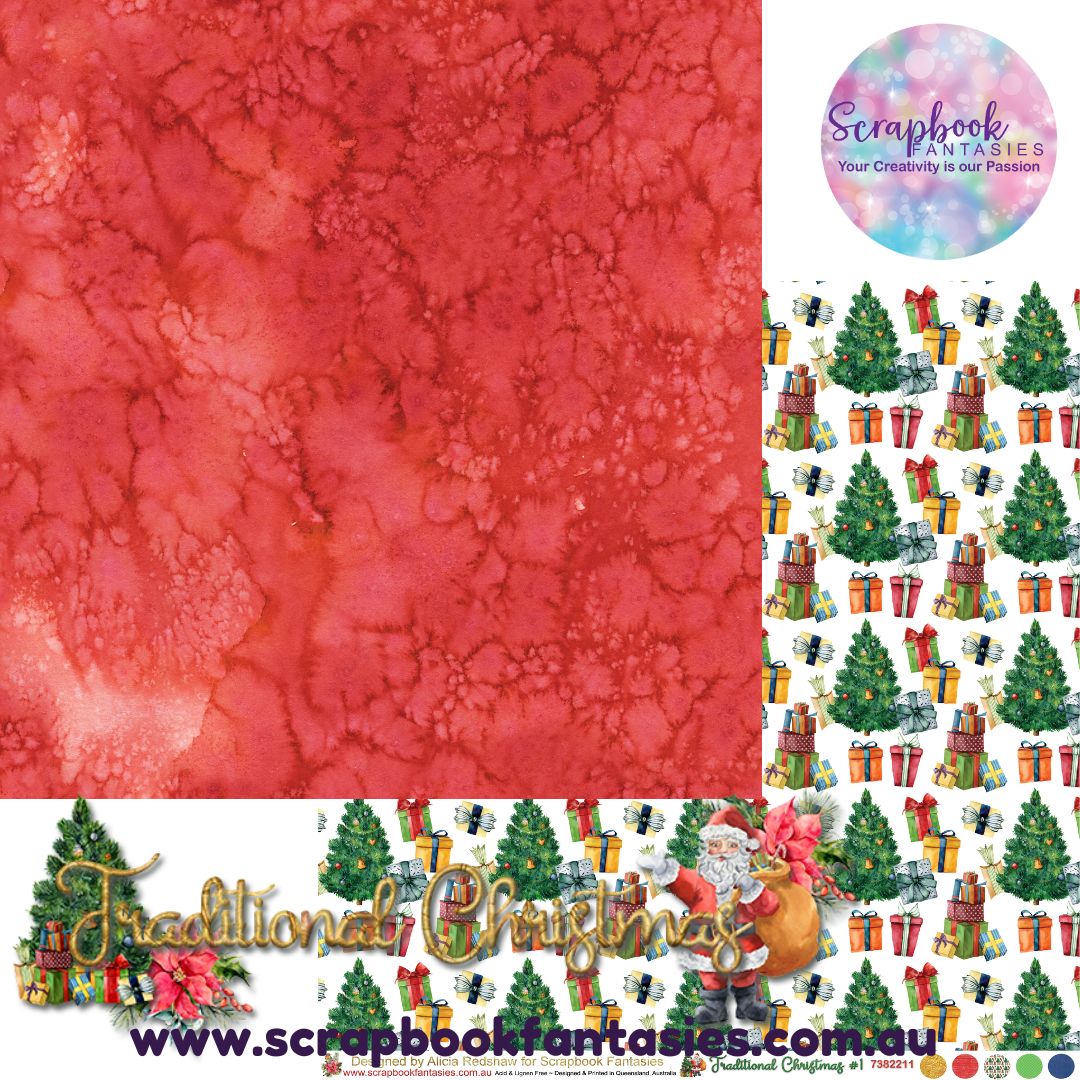 Traditional Christmas 12x12 Double-Sided Patterned Paper 1 - 7382211