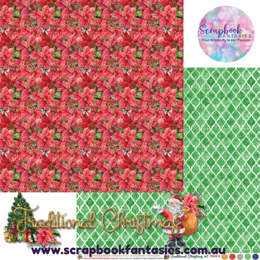 Traditional Christmas 12x12 Double-Sided Patterned Paper 2 - 7382212