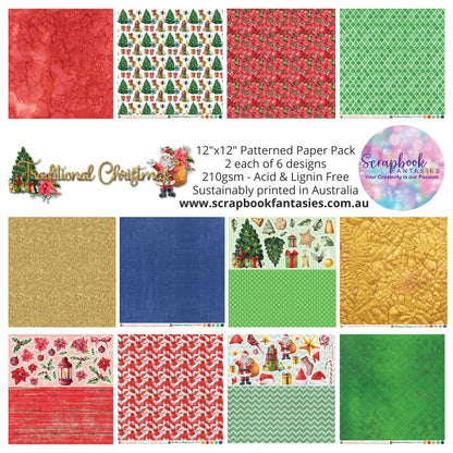 Traditional Christmas 12x12 Double-Sided Patterned Paper Pack - 7382210