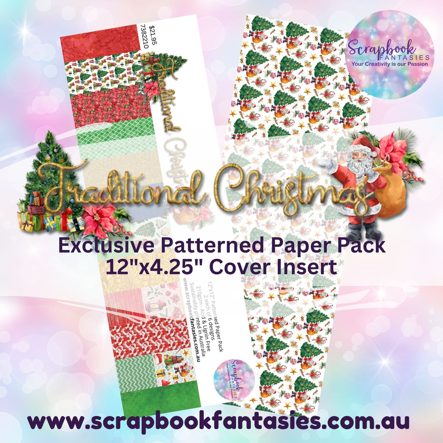 Traditional Christmas 12x12 Double-Sided Patterned Paper Pack - 7382210