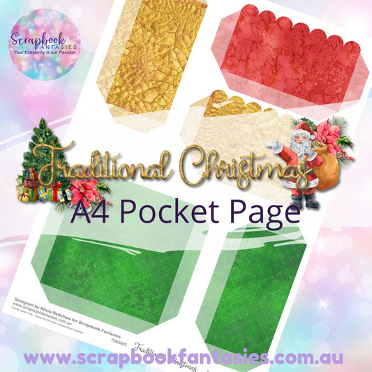 Traditional Christmas A4 Colour Pocket Page - Rectangles & Square 3 7382287
