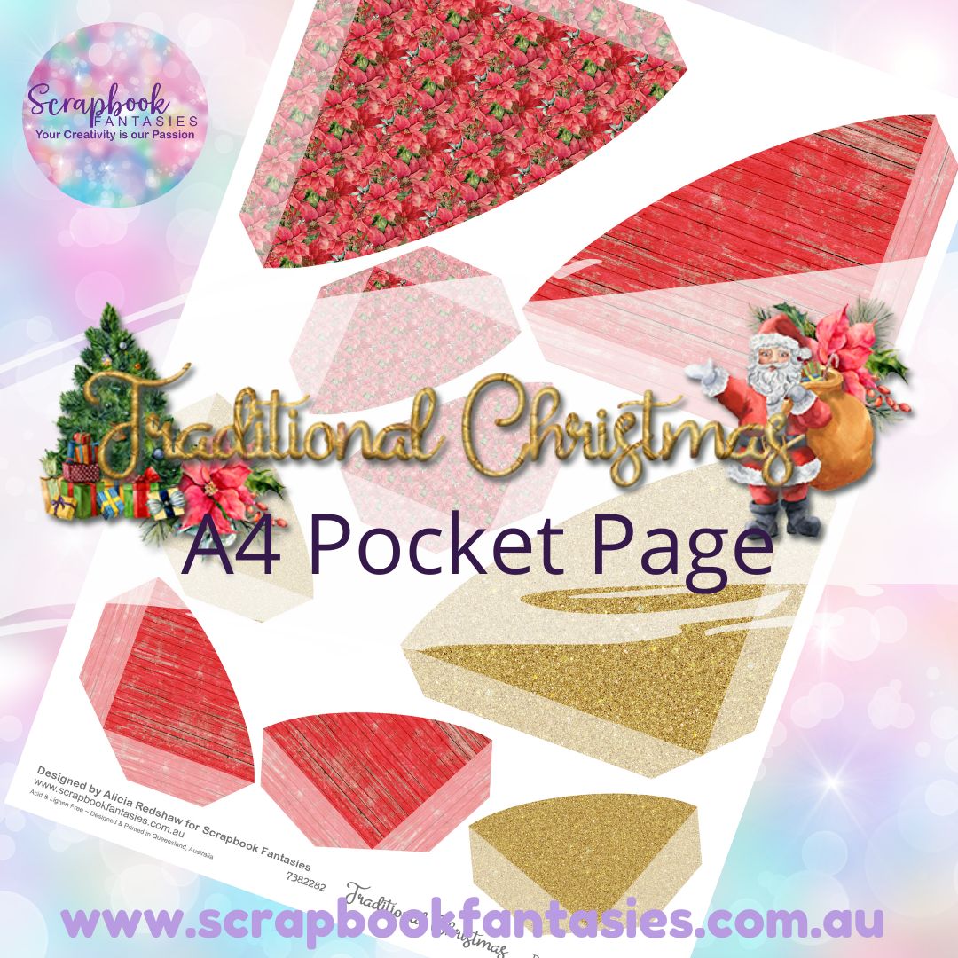 Traditional Christmas A4 Colour Pocket Page - Rounded Corners 1 7382282