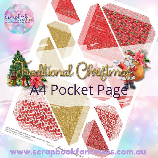 Traditional Christmas A4 Colour Pocket Page - Straight Corners 2 7382280