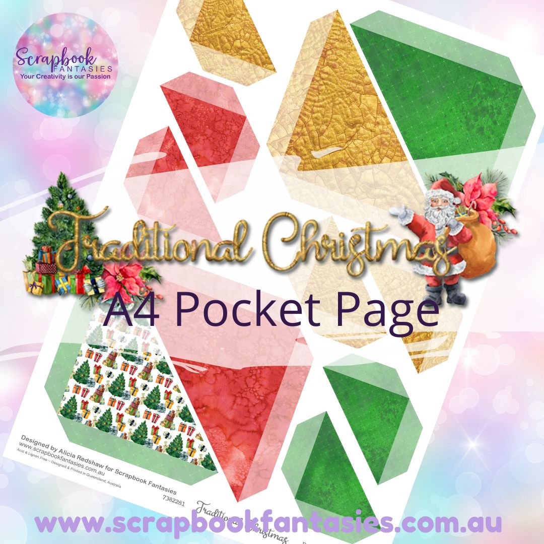 Traditional Christmas A4 Colour Pocket Page - Straight Corners 3 7382281