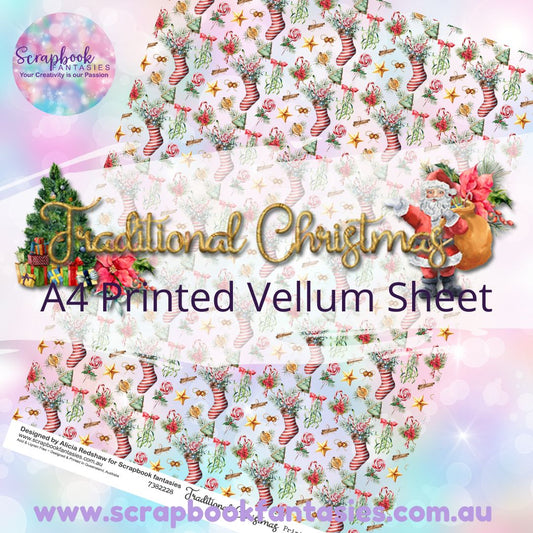Traditional Christmas A4 Printed Vellum Sheet - Christmas Pattern 7382228