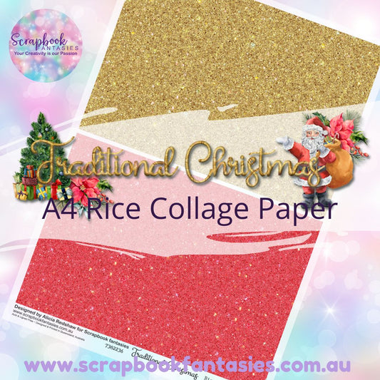 Traditional Christmas A4 Rice Collage Paper - Halves 3 7382236