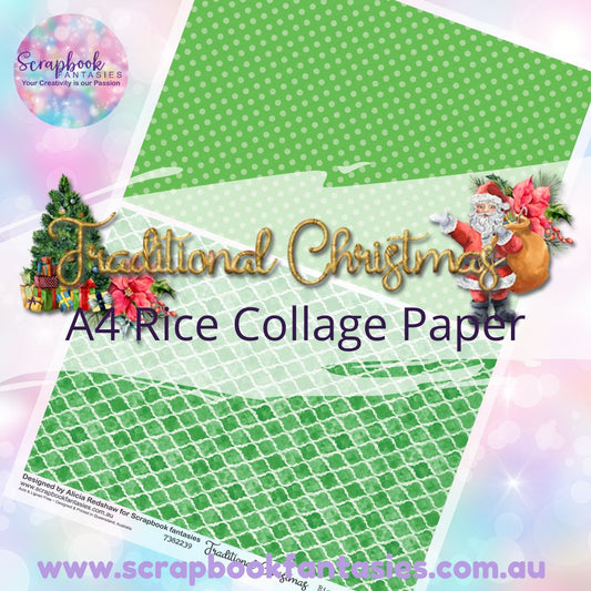Traditional Christmas A4 Rice Collage Paper - Halves 6 7382239