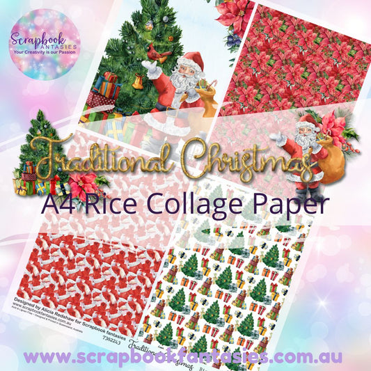 Traditional Christmas A4 Rice Collage Paper - Quarters 3 7382243