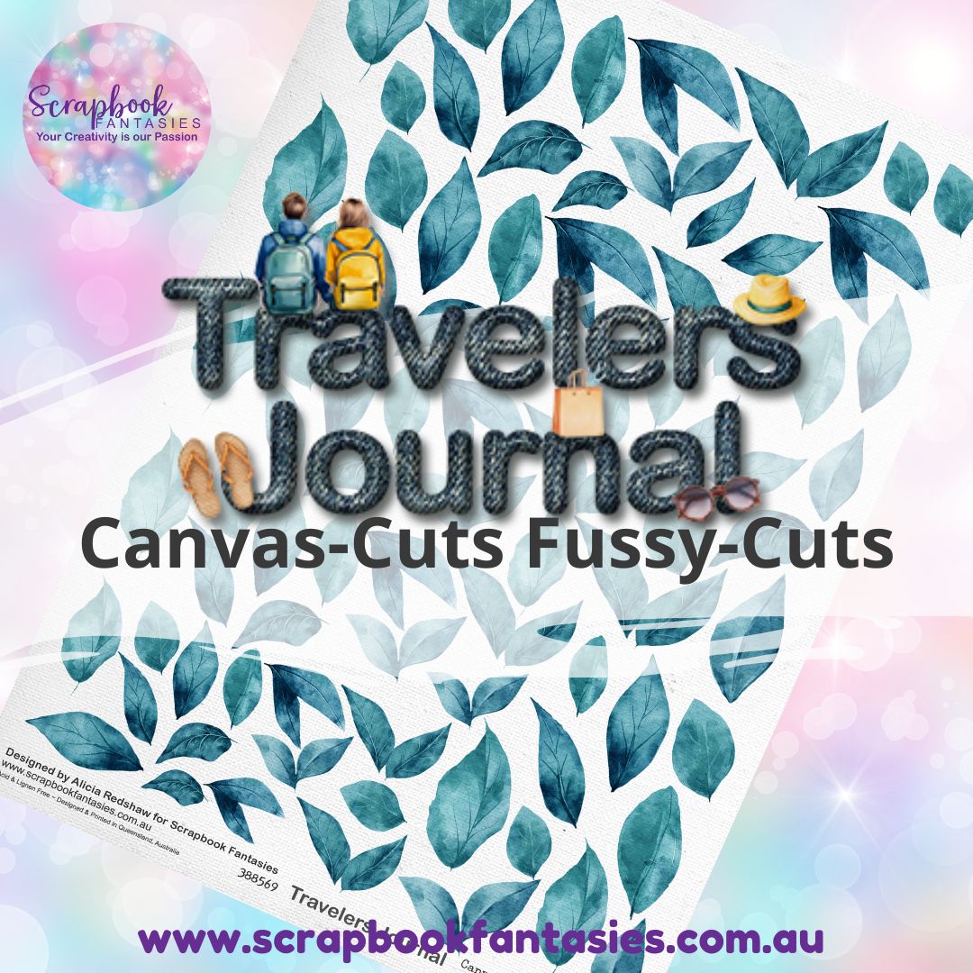 Travelers Journal 8.25"x11.5" Colour Fussy-Cut Canvas-Cuts - Dark Teal 388569