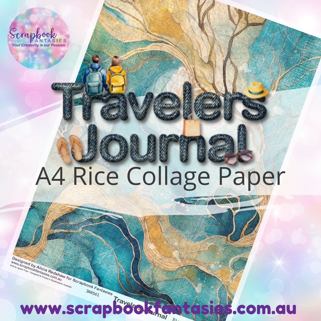 Travelers Journal A4 Rice Collage Paper - Swirly Pattern 388561