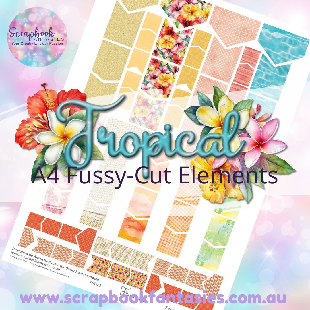 Tropical A4 Colour Fussy-Cut Elements - Flags & Banners 256127