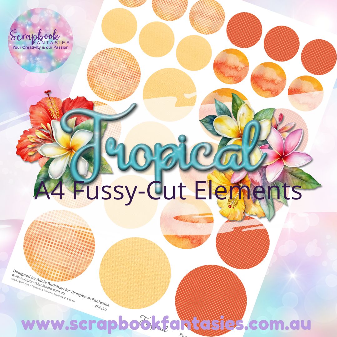Tropical A4 Colour Fussy-Cut Elements - Circles 2 256110