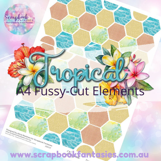 Tropical A4 Colour Fussy-Cut Elements - Hexagons 3 256117