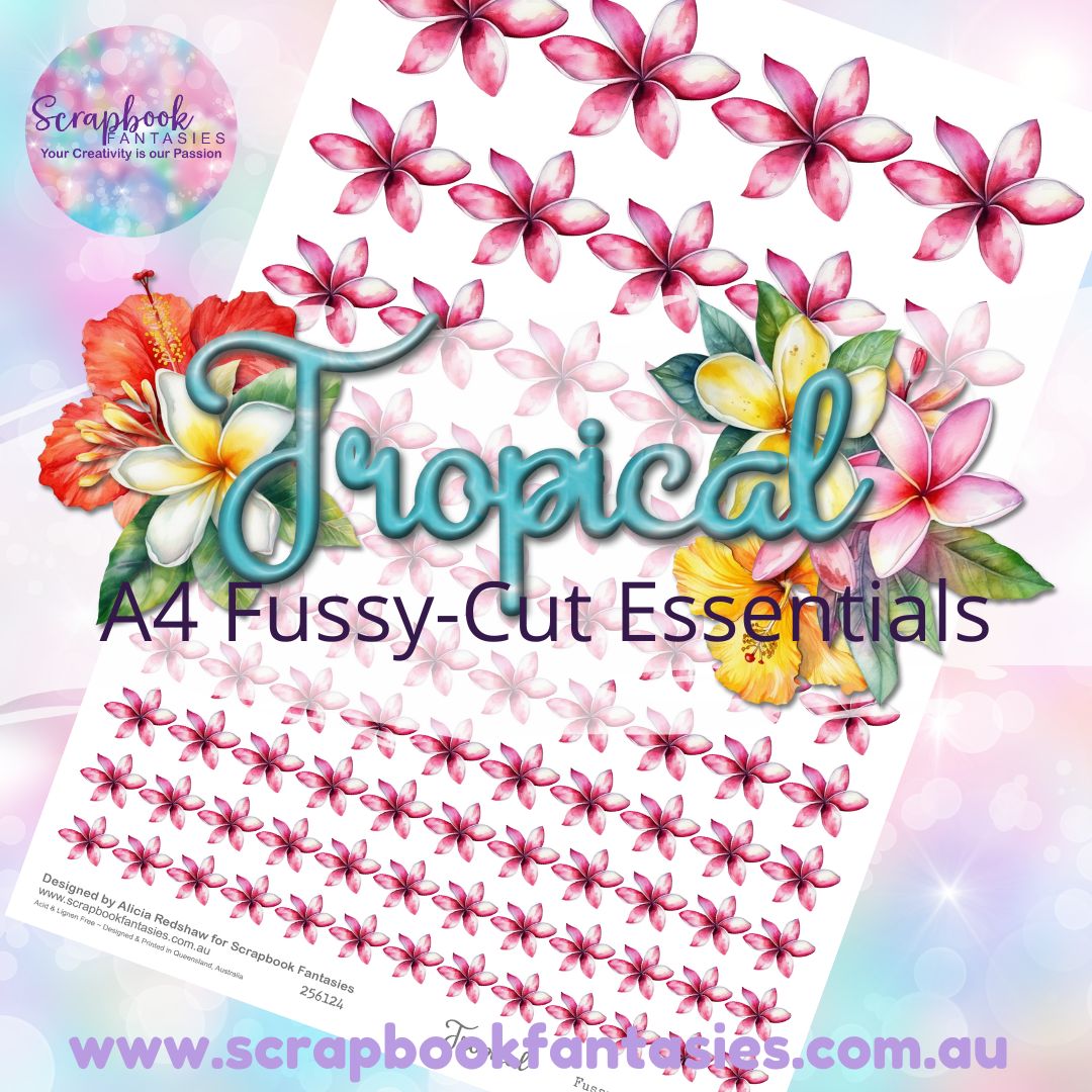 Tropical A4 Colour Fussy-Cut Essentials - Frangipanis 1 256124