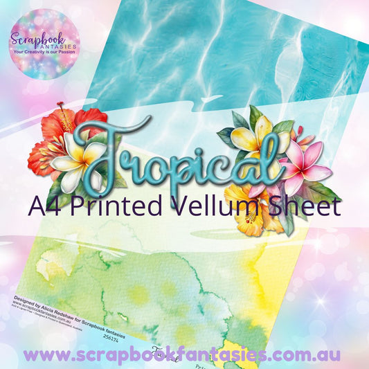 Tropical A4 Printed Vellum Sheet - Halves 1 256174