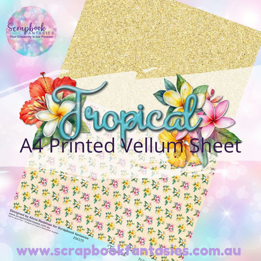 Tropical A4 Printed Vellum Sheet - Halves 2 256175
