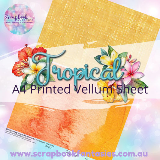 Tropical A4 Printed Vellum Sheet - Halves 4 256177