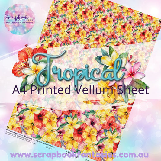 Tropical A4 Printed Vellum Sheet - Halves 8 256181