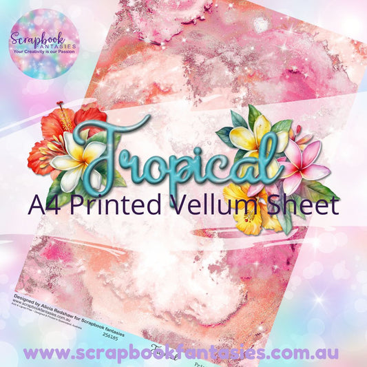 Tropical A4 Printed Vellum Sheet - Pink Galaxy 256185