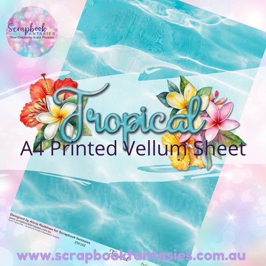 Tropical A4 Printed Vellum Sheet - Water 256182