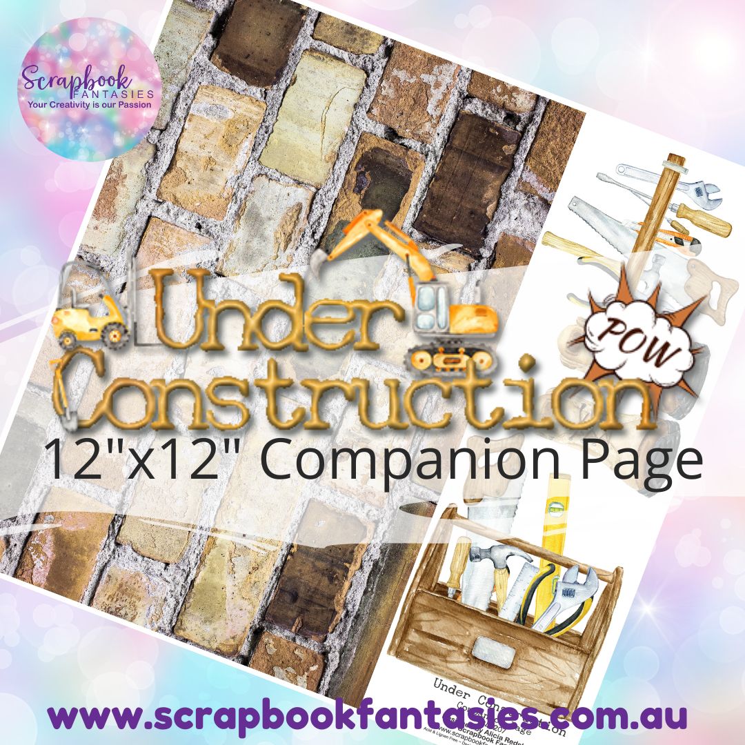 Under Construction 12"x12" Single-sided Companion Page - Brickwall 7348207