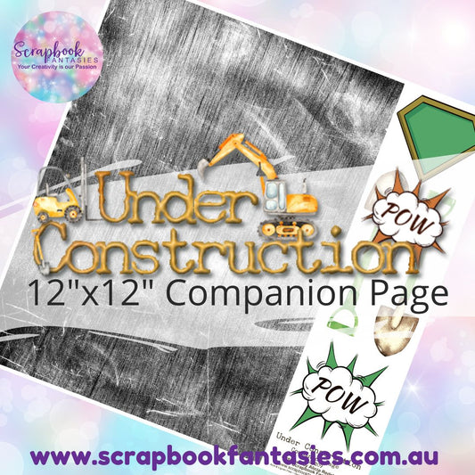 Under Construction 12"x12" Single-sided Companion Page - Green 7348209