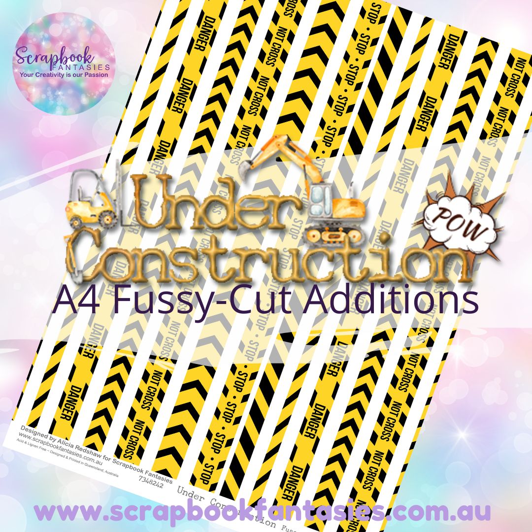 Under Construction A4 Colour Fussy-Cut Additions - Warning Tapes 7348242