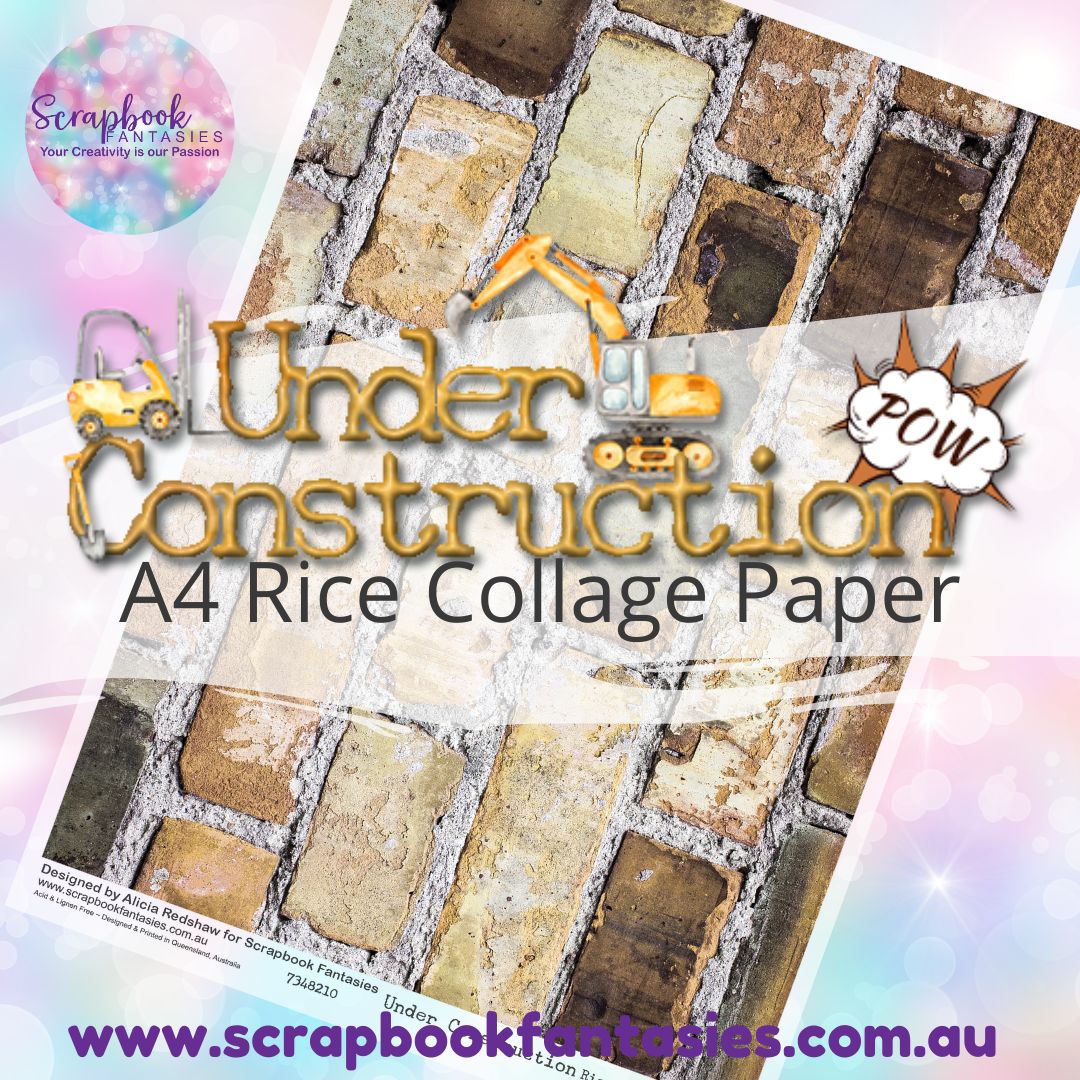 Under Construction A4 Rice Collage Paper - Bricks 7348210